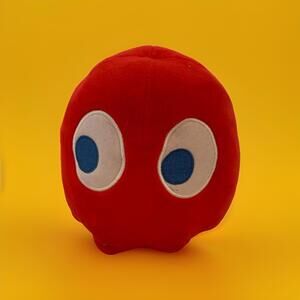 Pac Man GHOST Plush  Stuffed Arcade Bandai Namco 6” Red